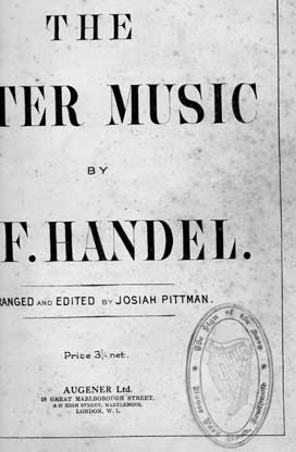 Score with stamp of 'The Sign of the Harp'