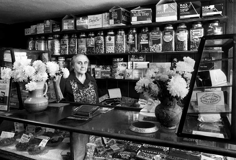 Mrs E Palmer in her shop - mid 1980s