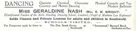 1933 advert for Geraldine Nash School of Dance